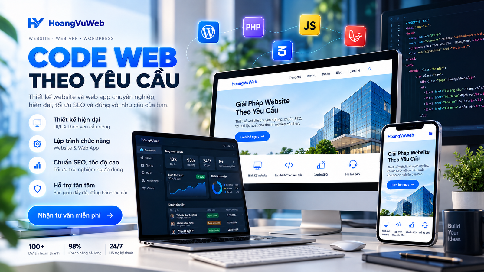 Code web theo yêu cầu tại HoangVuWeb