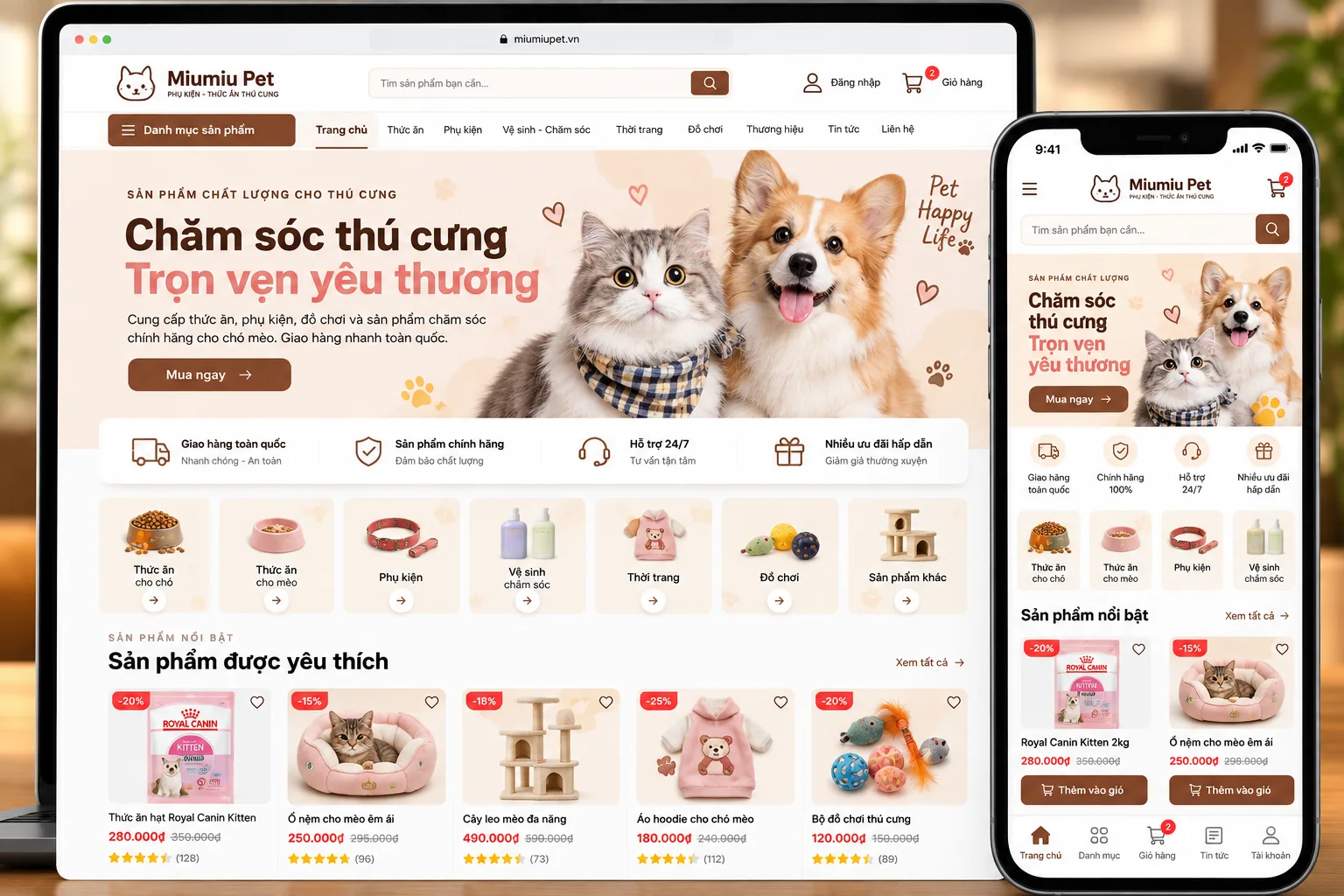 Mẫu thiết kế website bán hàng chuyên nghiệp responsive