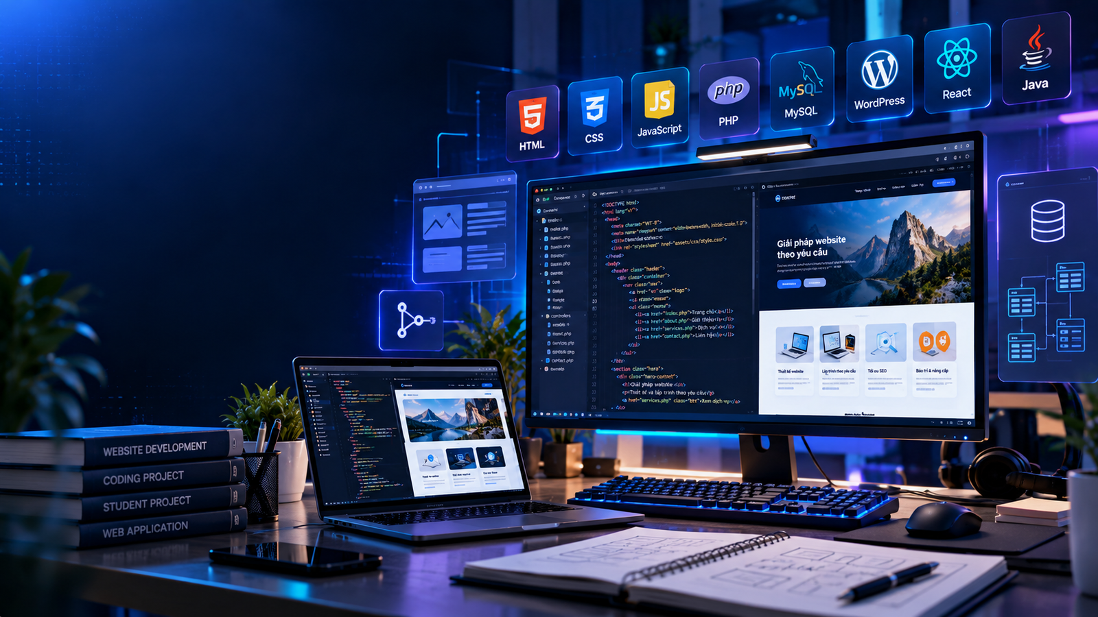 Đồ án và bài tập code cho sinh viên tại HoangVuWeb
